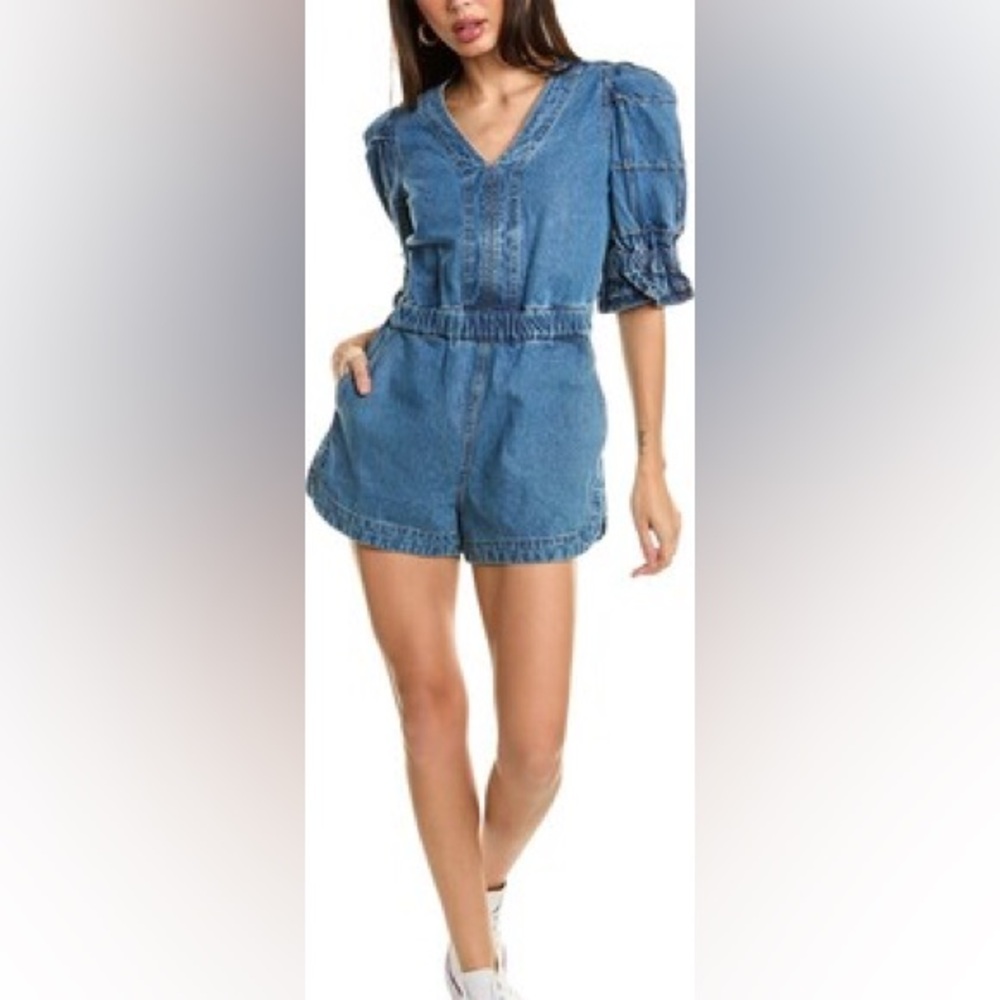 Sea‎ Dagmar Denim Puff Sleeve Romper